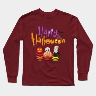 Happy Halloween cute spooky cupcakes Long Sleeve T-Shirt